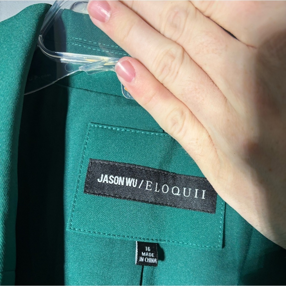 Jason Wu x Eloquii Green Belted Blazer Women’s Size 16 - Picture 4 of 5